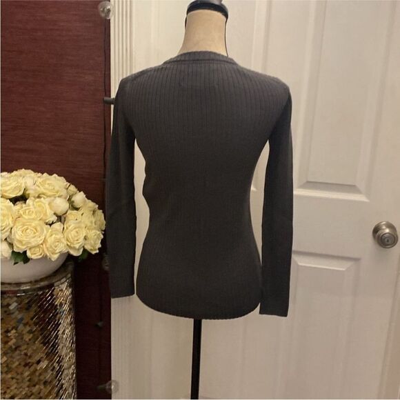 Brochu Walker 100% wool Elegant Black Ribbed Women's sweater, S - Picture 11 of 13
